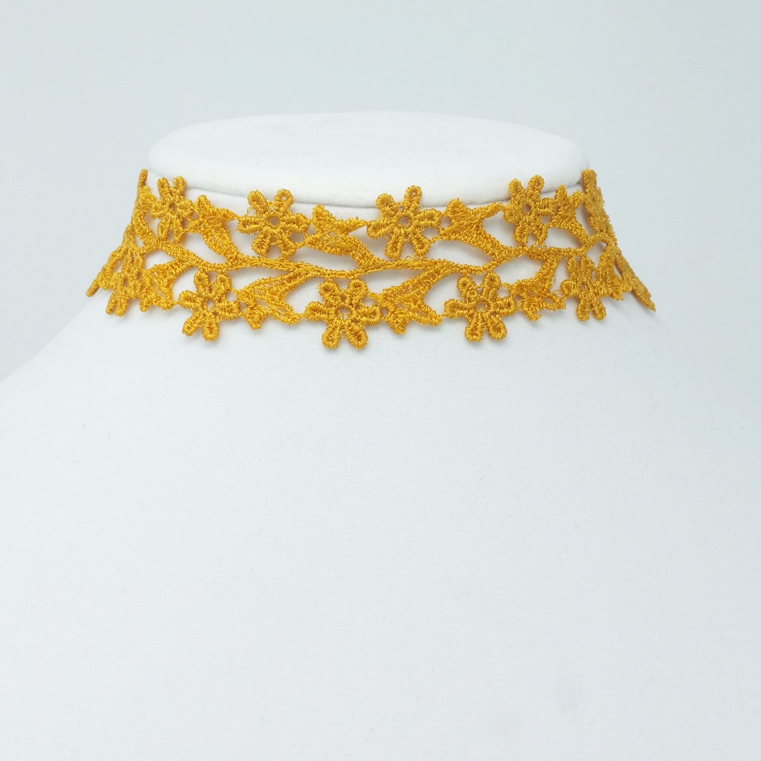 Yellow Floral Lace Choker