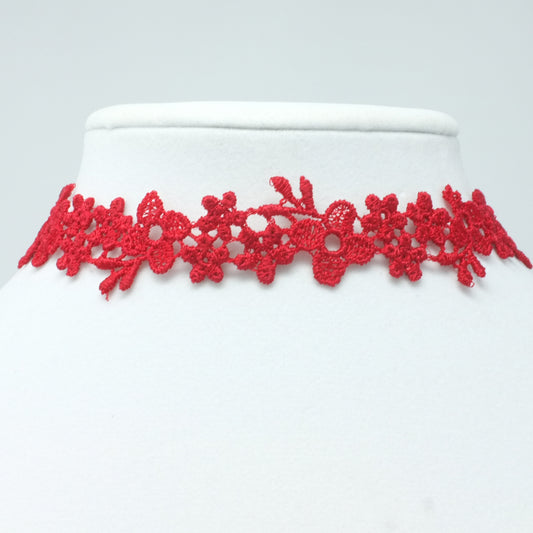 Red Floral Choker
