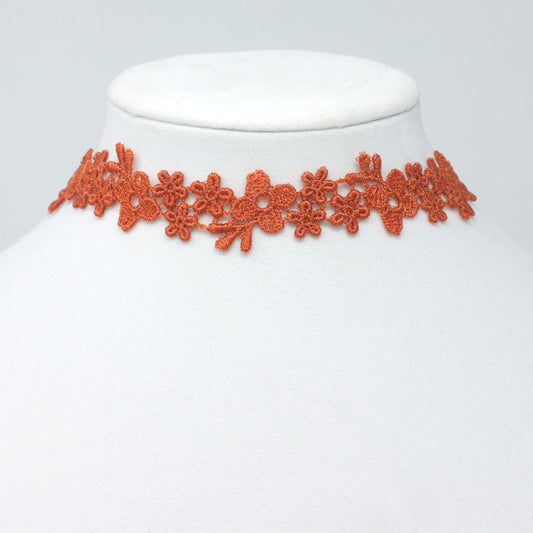 Astrid Daisy Lace Choker in Burnt Orange