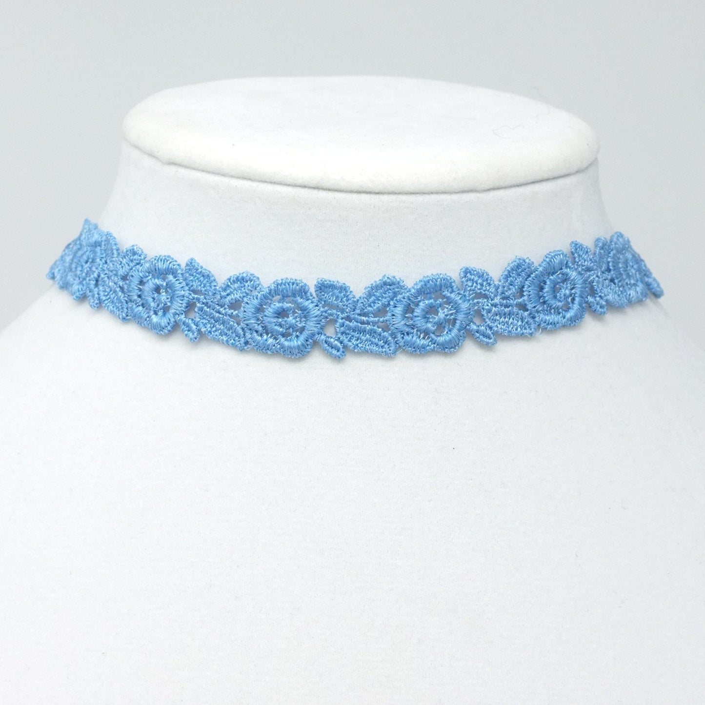 Freya Light Blue Rose Choker Necklace