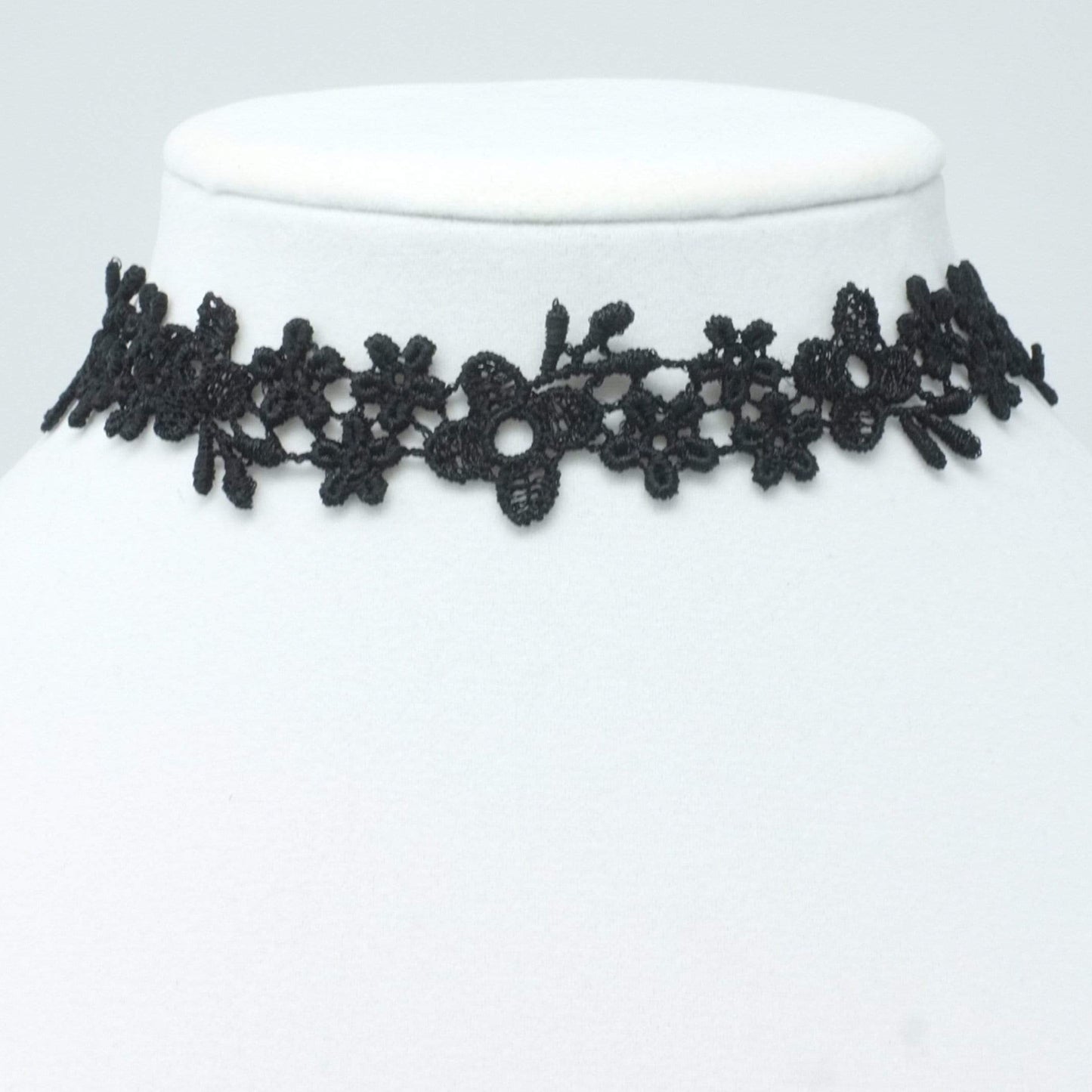 Black choker with floral lace