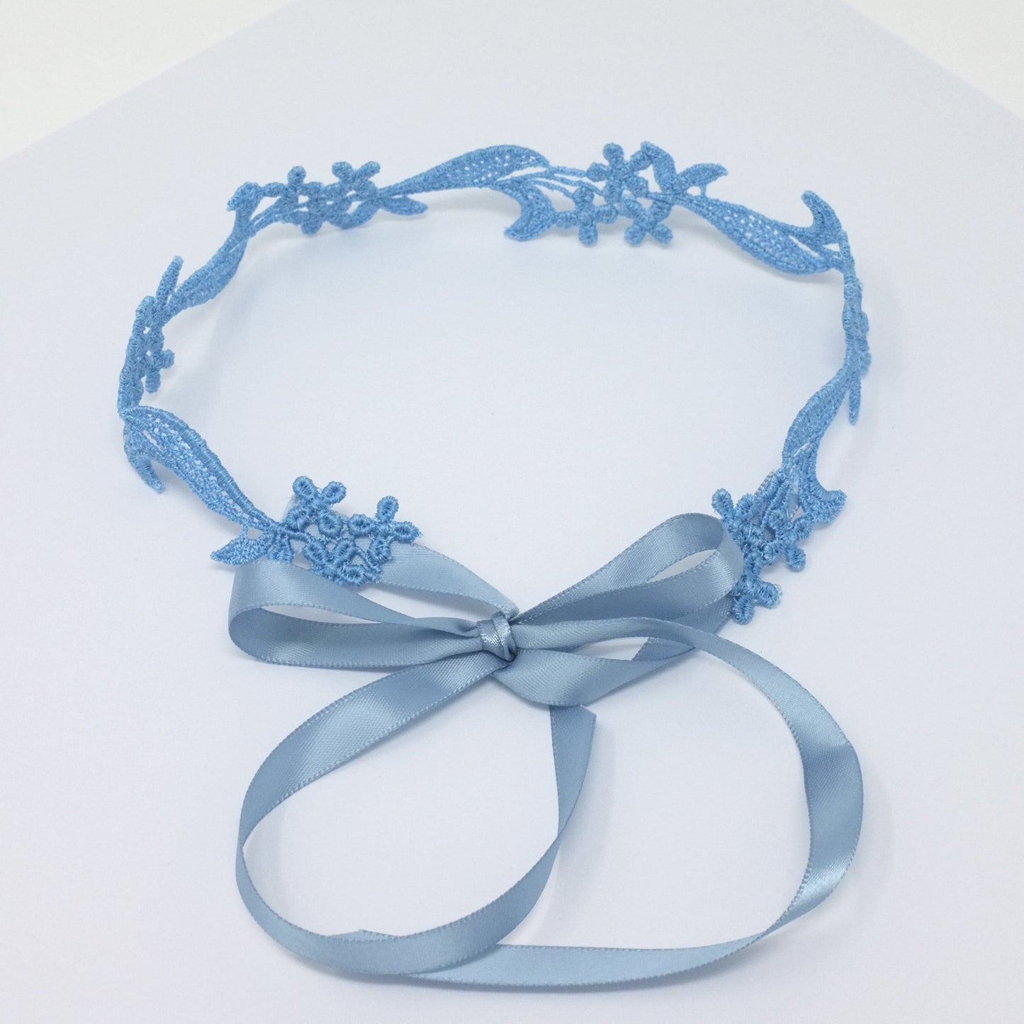 Sophia Light Blue Floral Lace Choker Collar