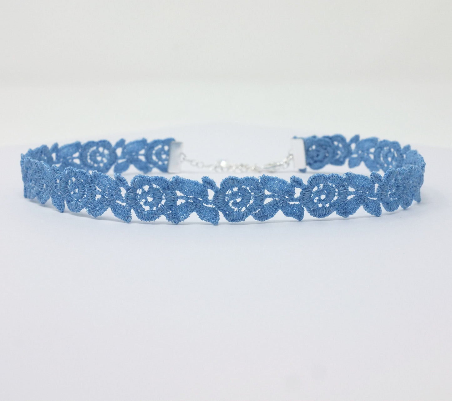 Freya Light Blue Rose Choker Necklace