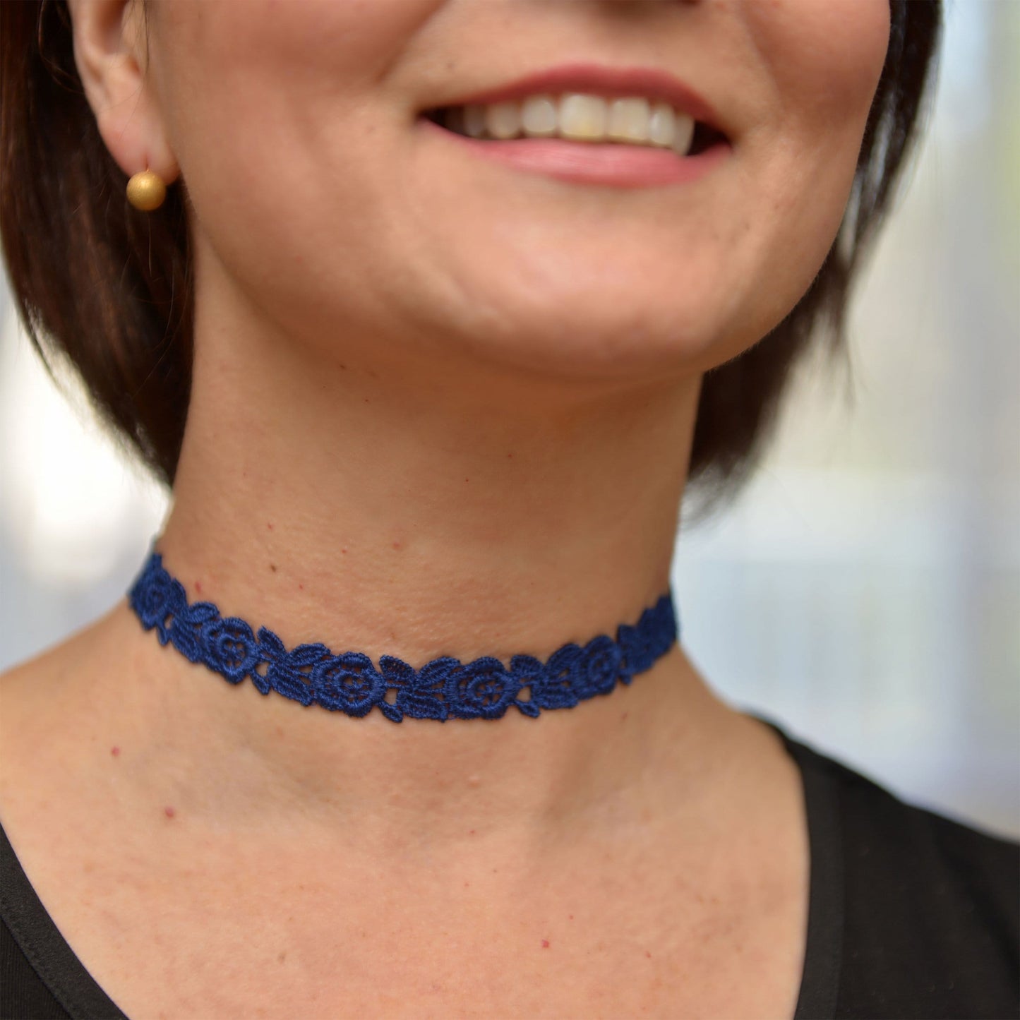 Navy Blue Choker for the Bride Something Blue