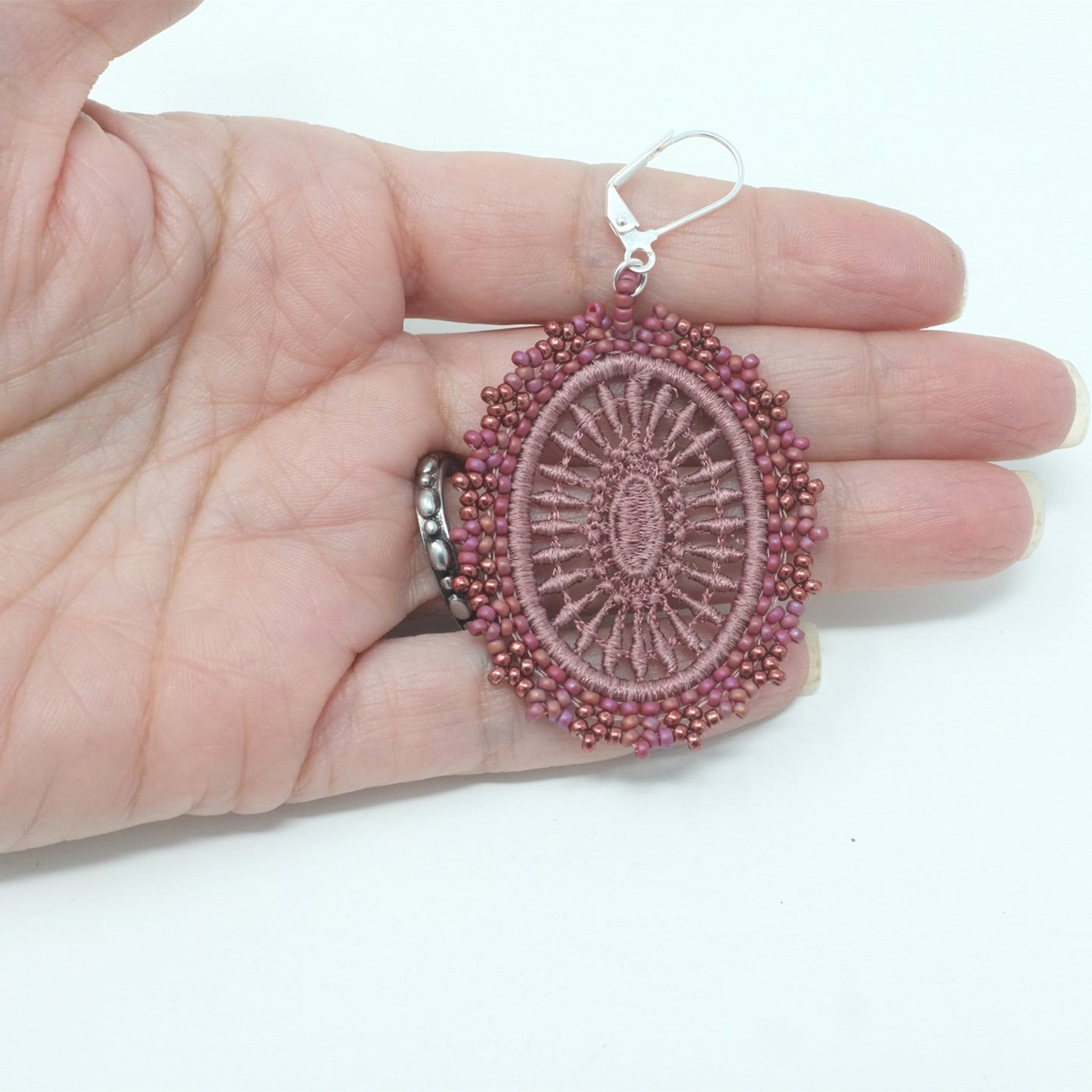 Blush Pink Lace Earrings