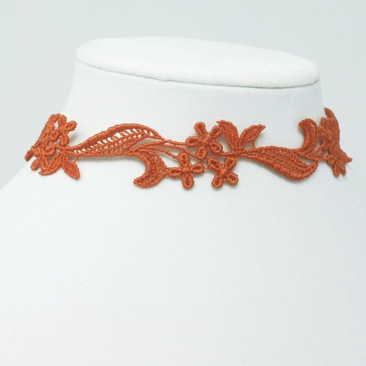 Floral Lace in burnt Orange Color