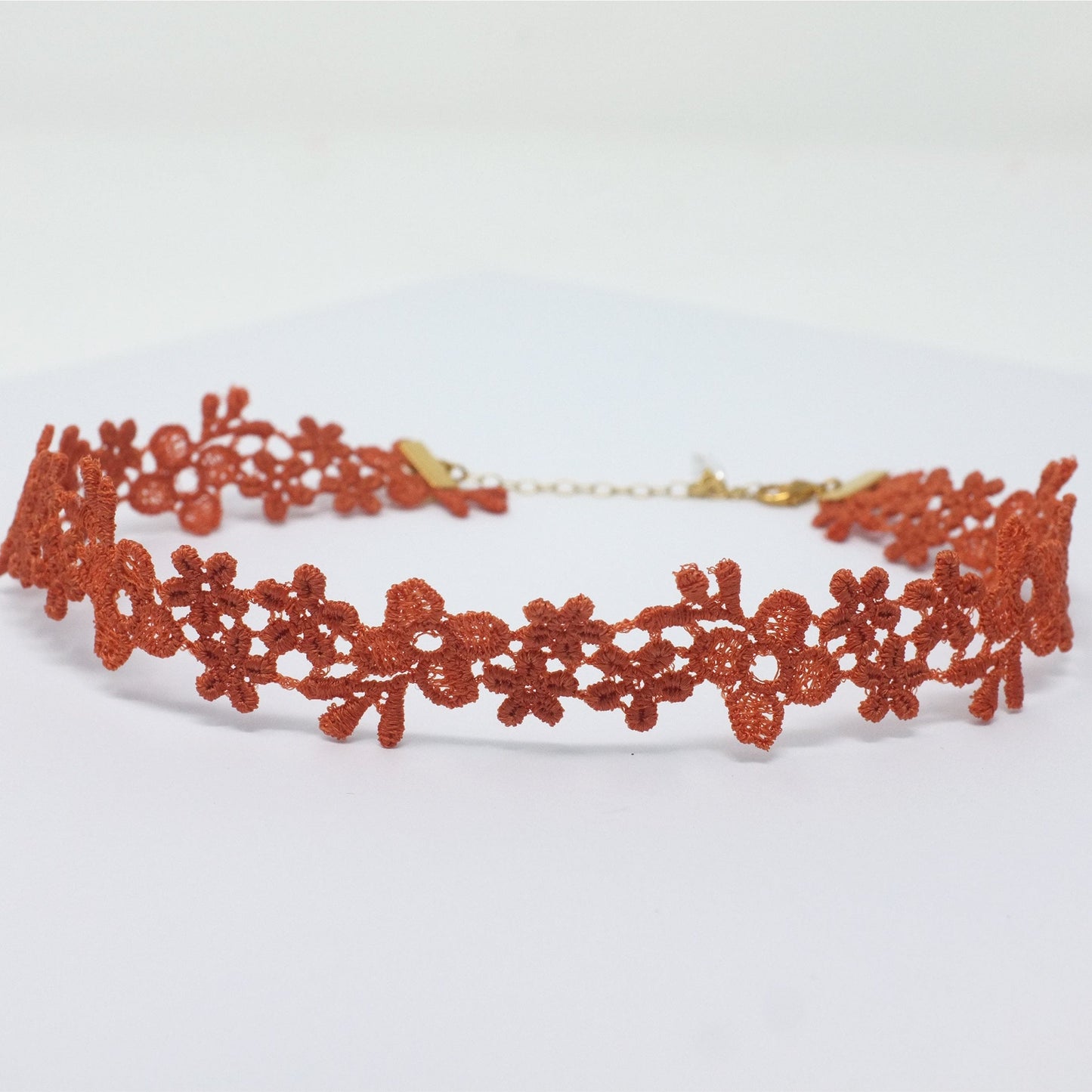 Astrid Daisy Lace Choker in Burnt Orange