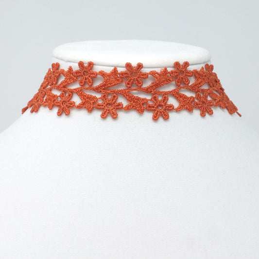 Zara Burnt Orange Wide Choker