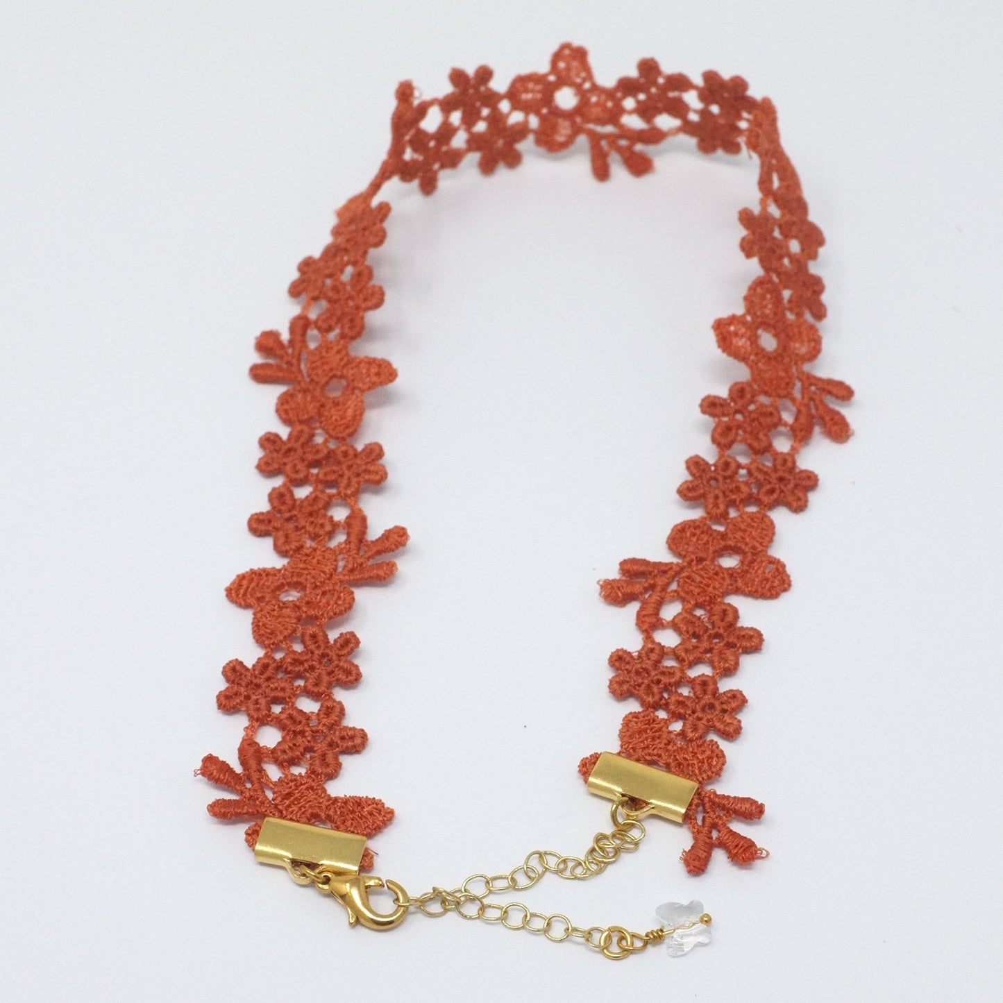 Astrid Daisy Lace Choker in Burnt Orange