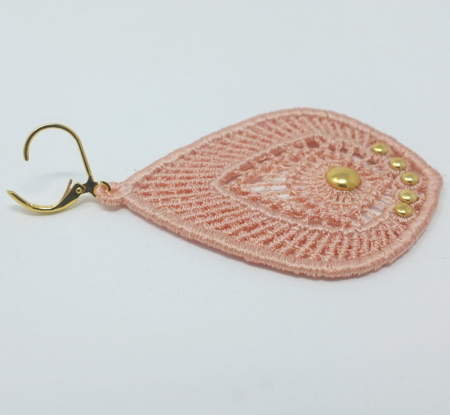 Lace Teardrop Earrings with Gold Studs