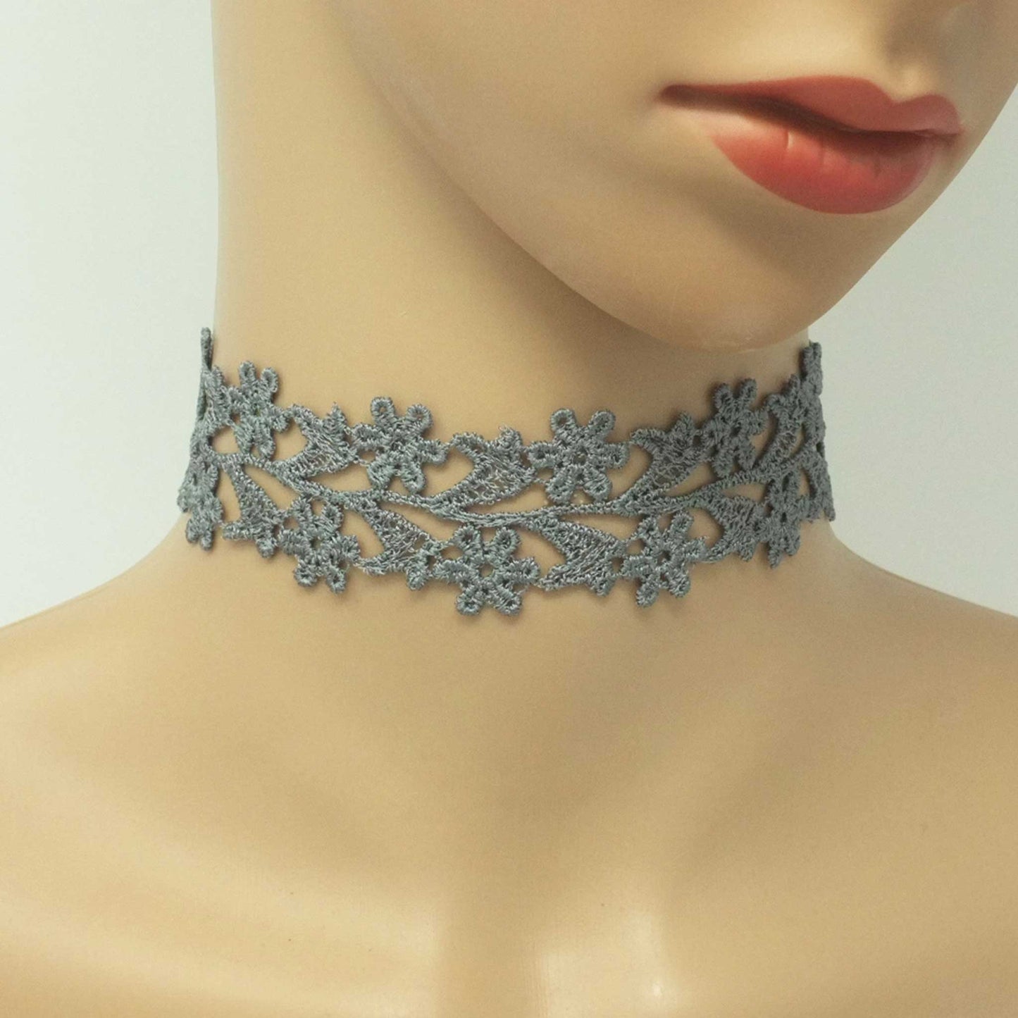 Pearl Grey Wide Choker