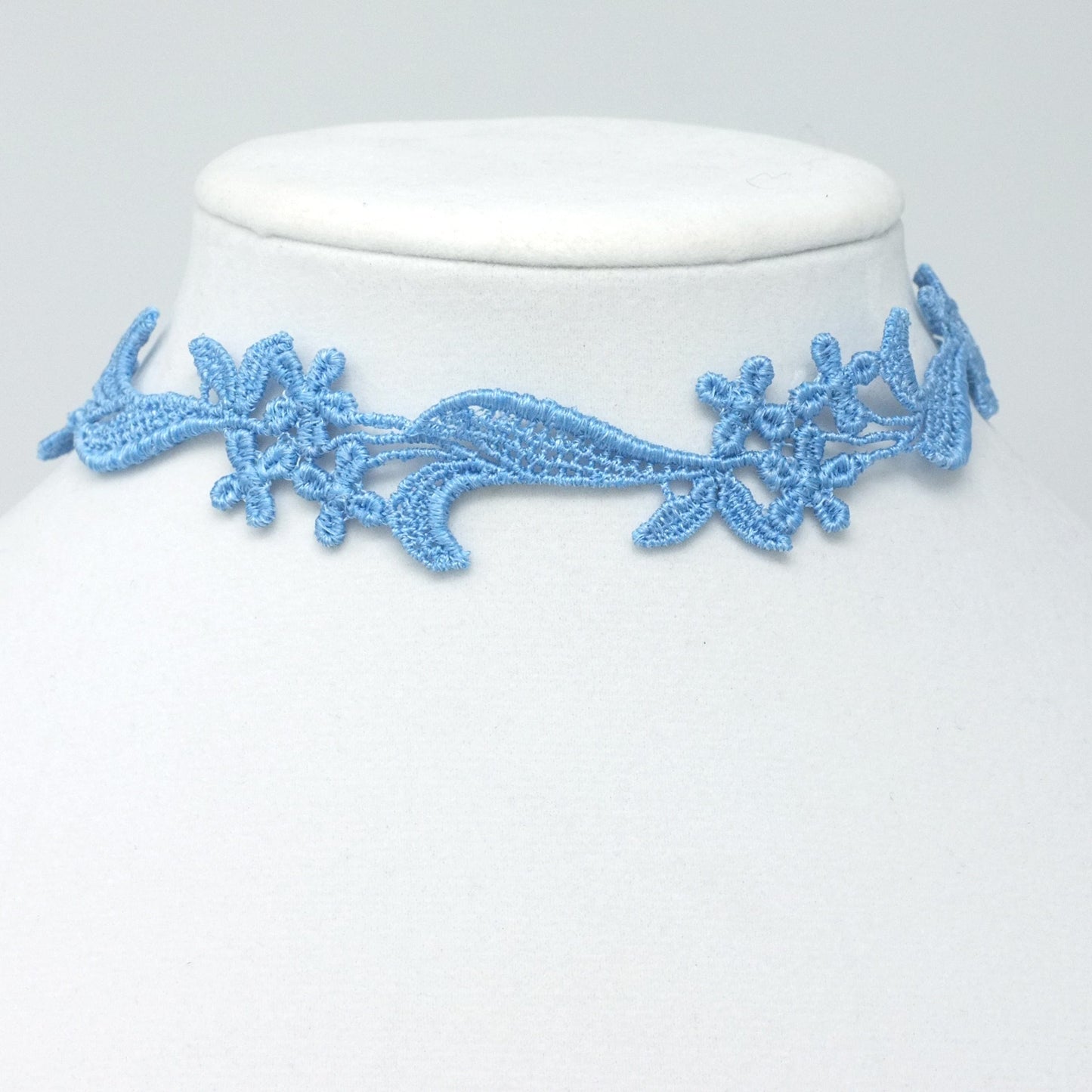 Sophia Light Blue Floral Lace Choker Collar
