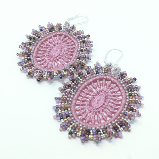 Beaded Long Statement Earrings