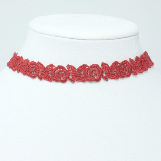 Burnt Orange Floral Choker