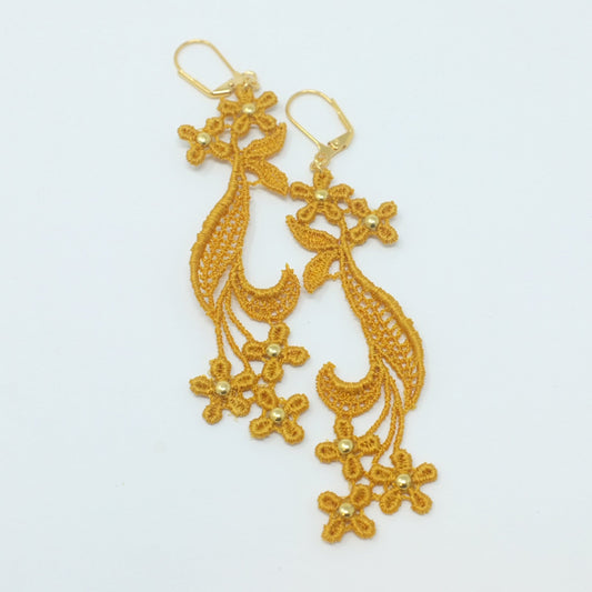 Maia Flower Long Lace Earrings