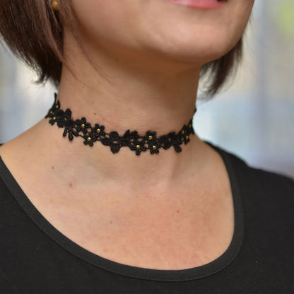 Black and Gold Sparkly Choker