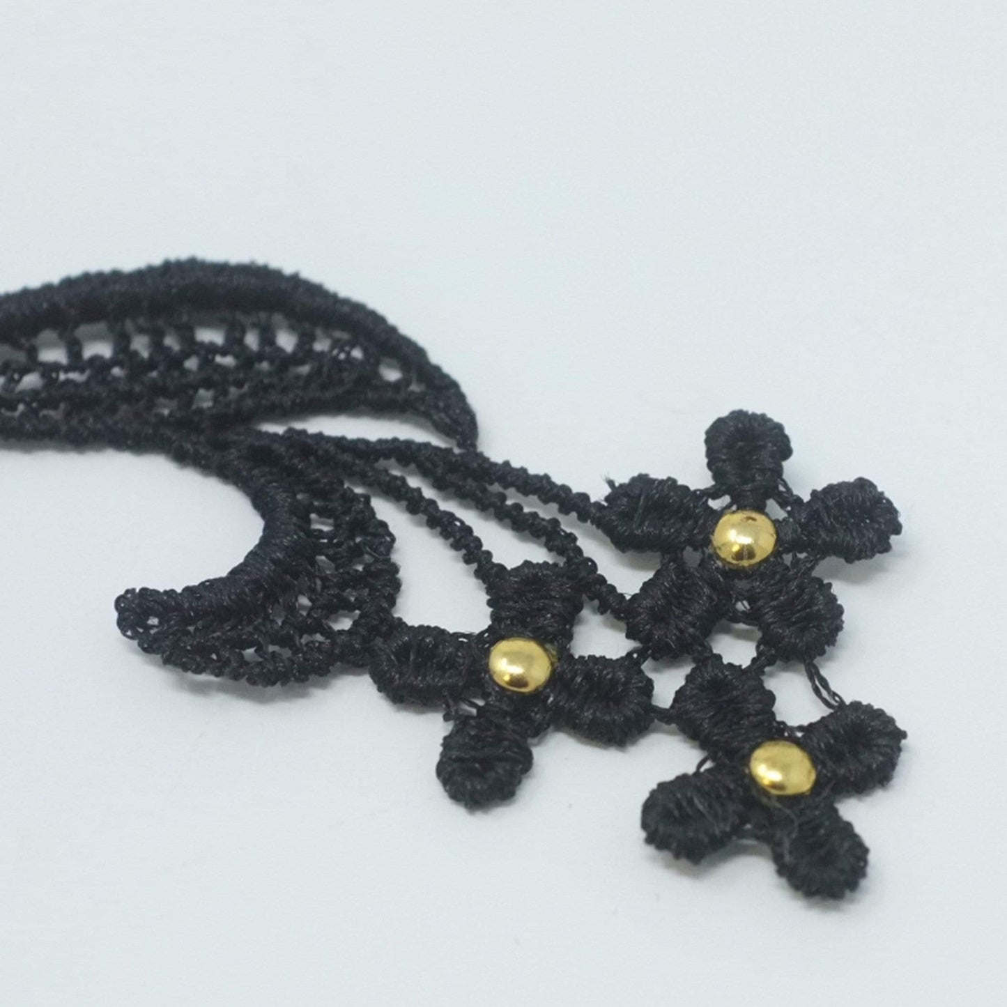 Maia Black Flower Dangle Earrings