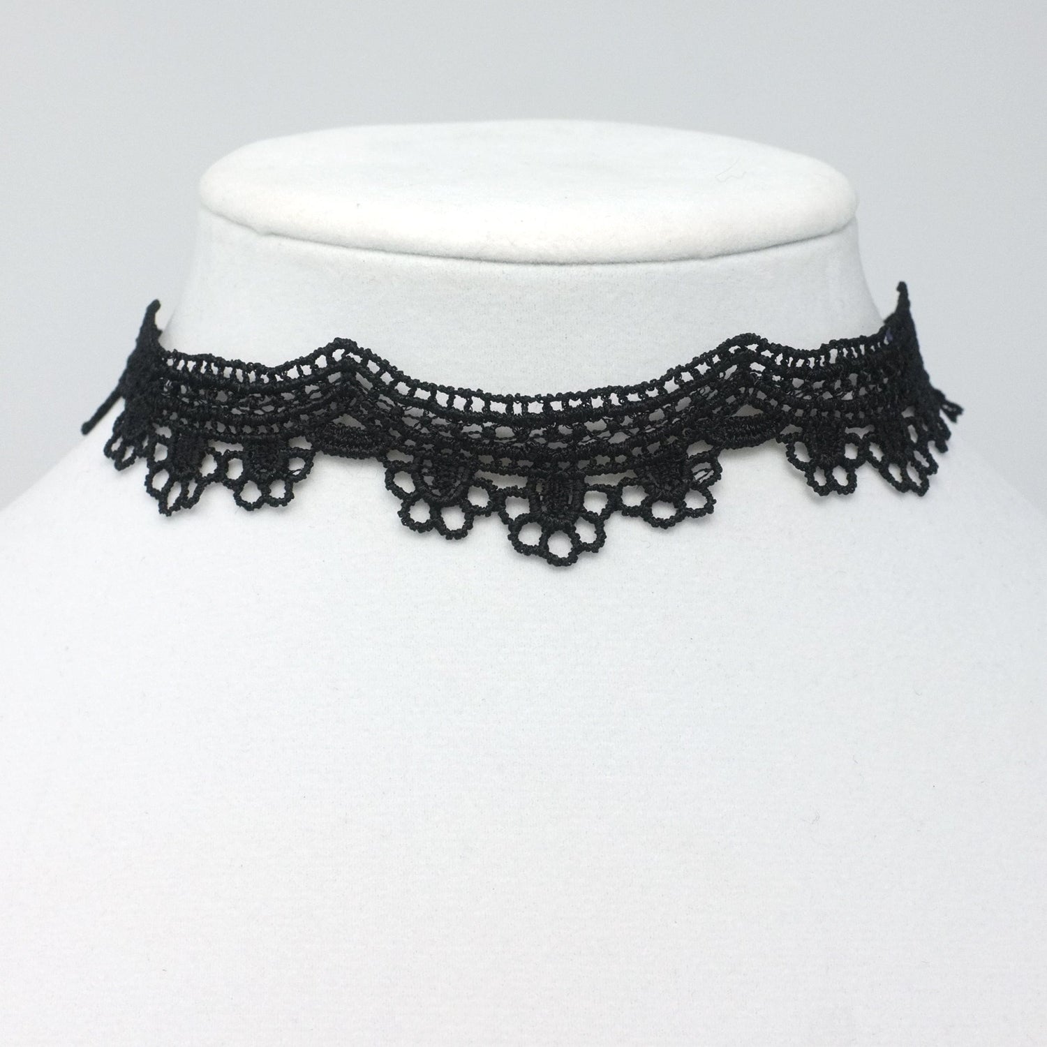 Black Choker made with scalloped edge lace