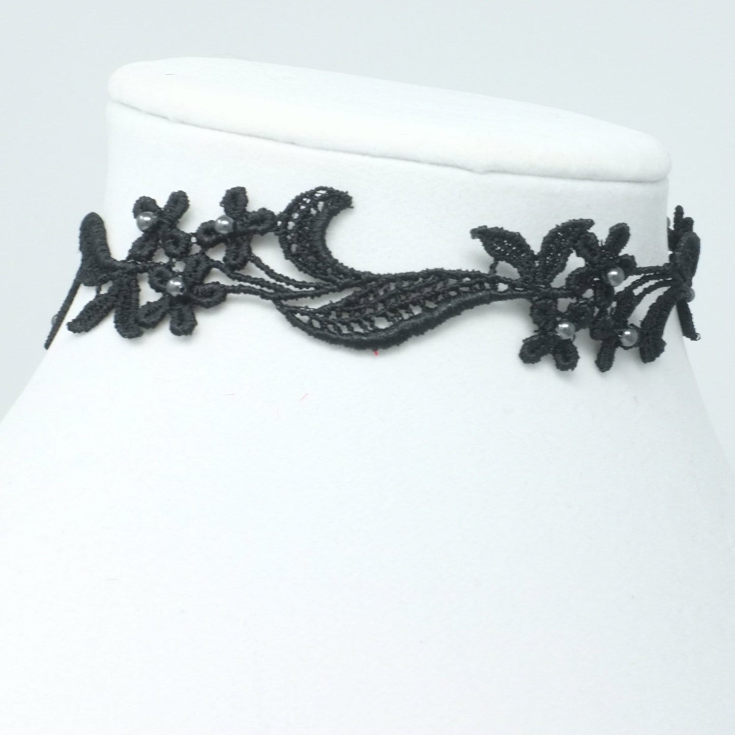 Black Lace Choker with floral lace pattern