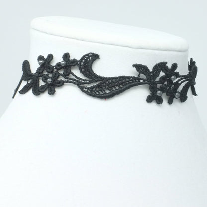 Black Lace Choker with floral lace pattern