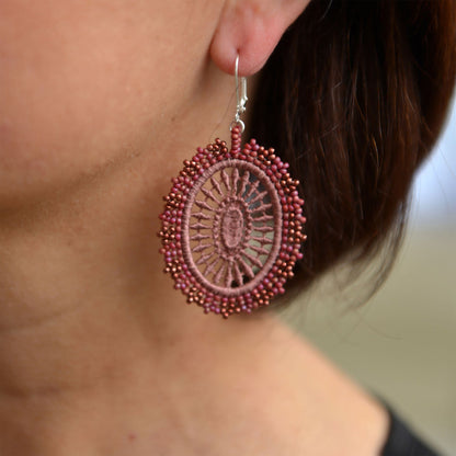 Blush Pink Lace Earrings