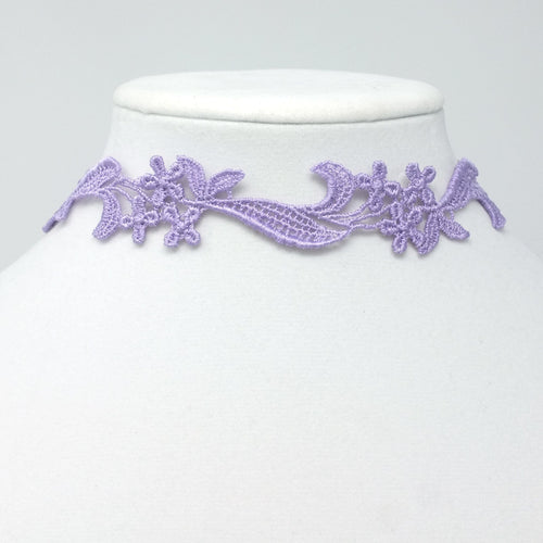 Sophia Lavender Floral Choker Necklace