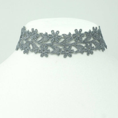 Pearl Gray Wide Choker Necklace for Wedding