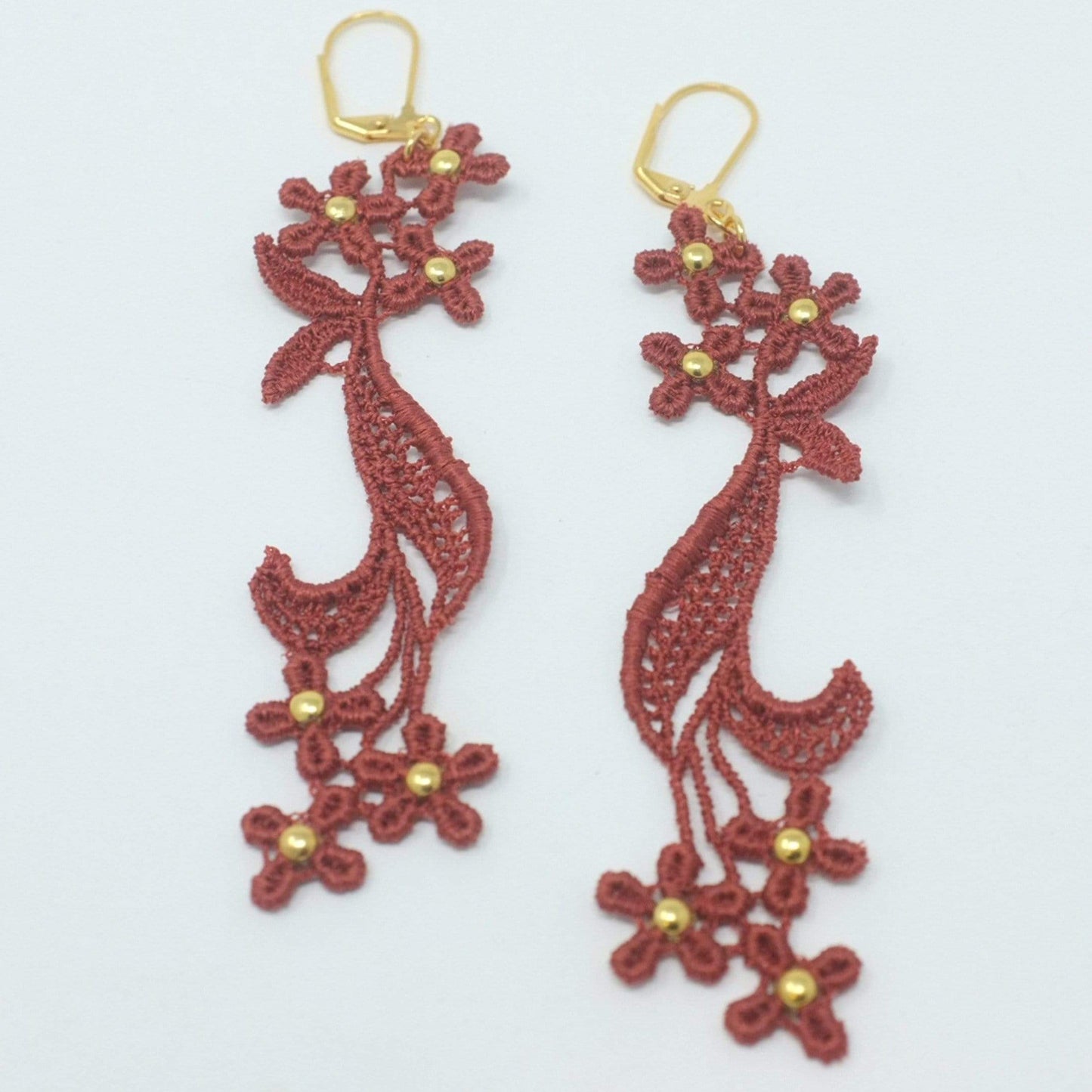 Maia Flower Long Lace Earrings