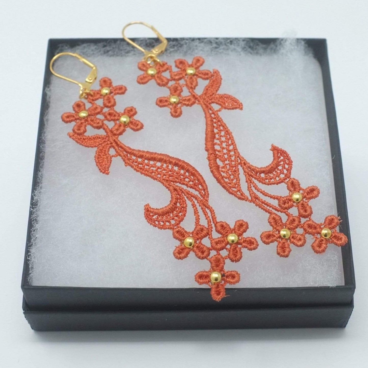 Maia Flower Long Lace Earrings