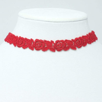 Red Rose Choker Necklace