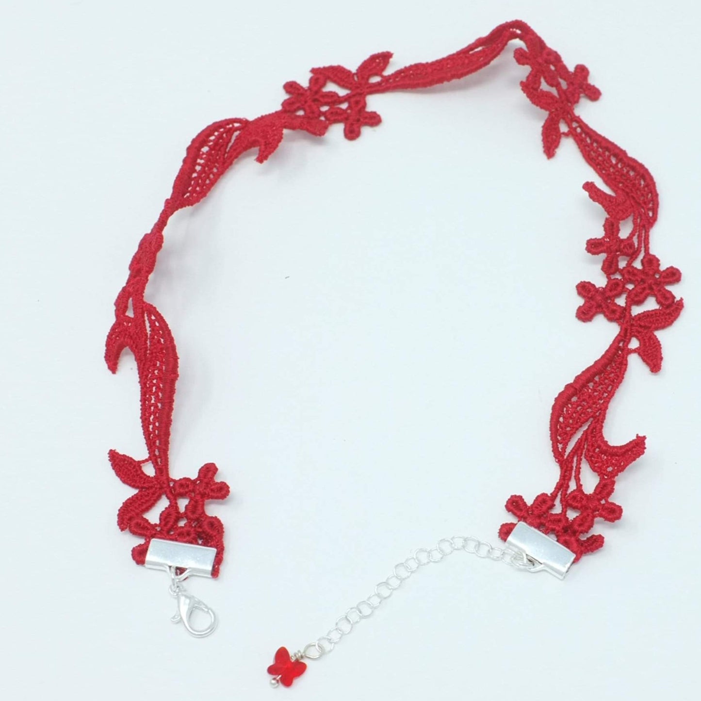 Red Choker with silver clasps