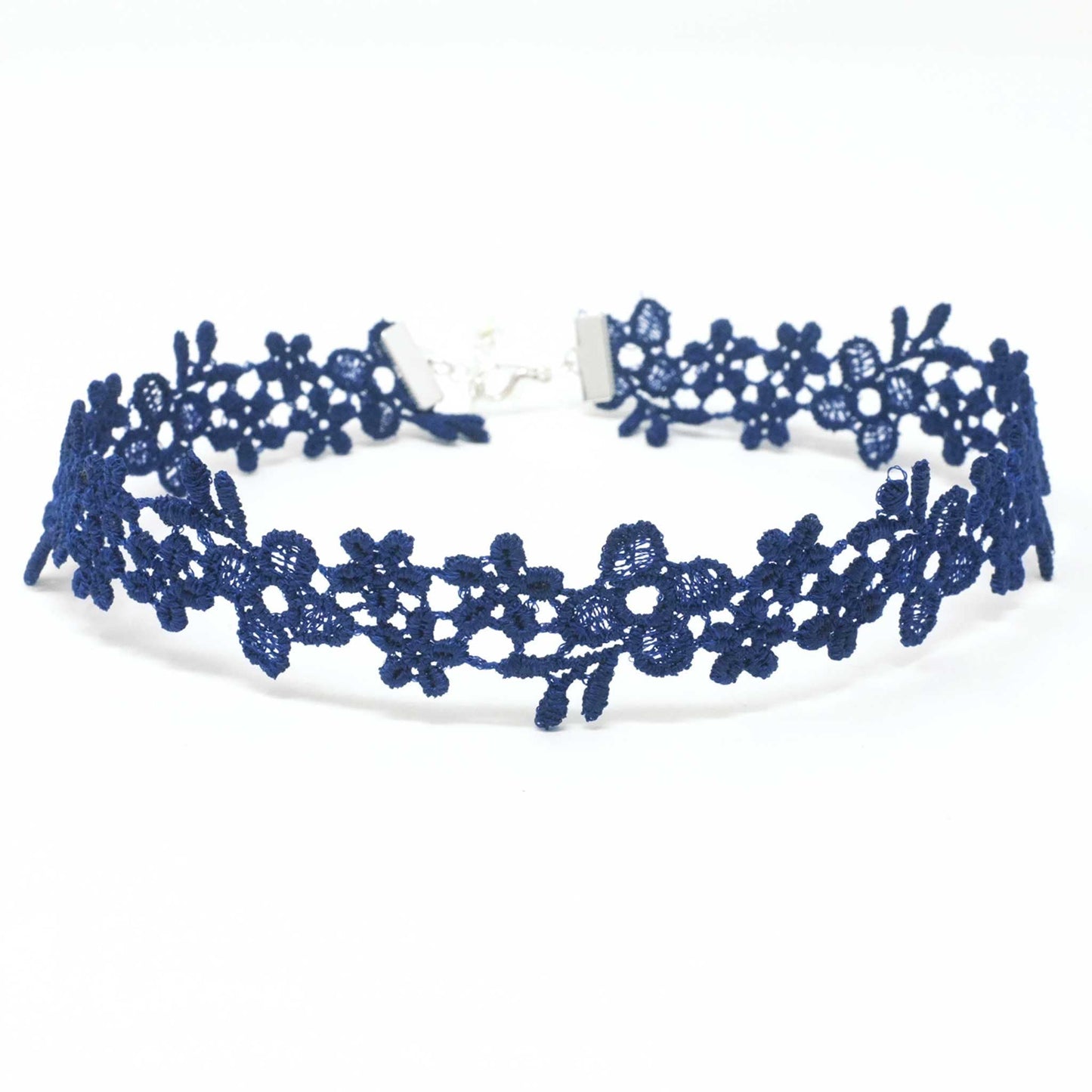 Astrid Navy Blue Flower Lace Choker