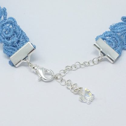 Freya Light Blue Rose Choker Necklace