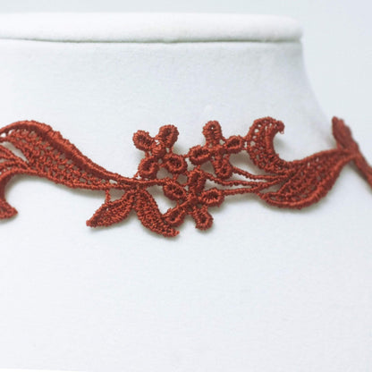 Burnt-Orange Floral Lace detail